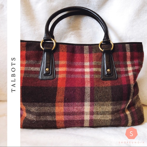 Talbots Handbags - Talbots Red Quilted Wool Tote Bag